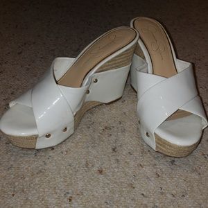 Jessica Simpson White Wedge Sandal